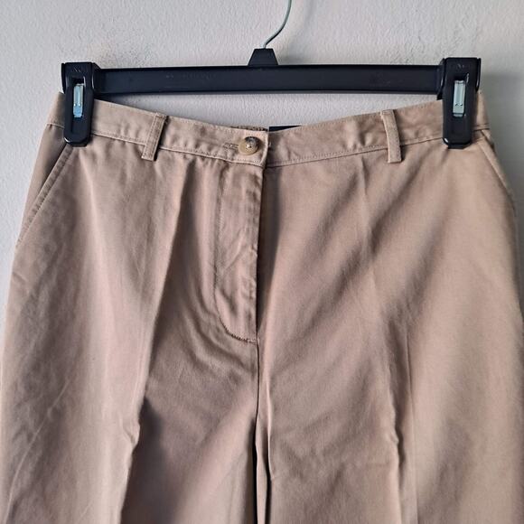 Lands' End Greenish Khaki High Rise Elastic Waist Straigh Leg Pant - 8 X 30 - Picture 6 of 9